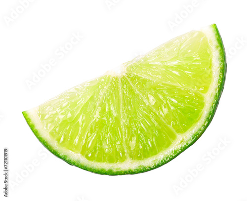 Natural fresh slice lime isolated, transparent PNG, PNG format, cut-out