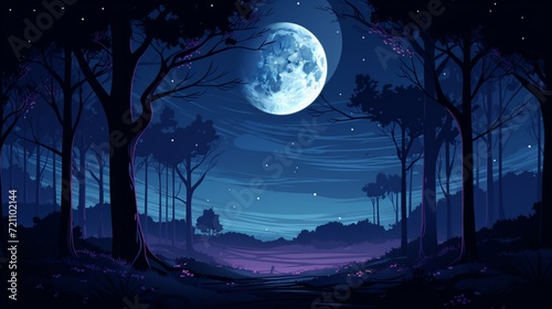 Starry Serenade: Full Moon Vector Art