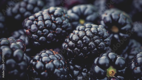 Juicy blackberries in a close-up shot.