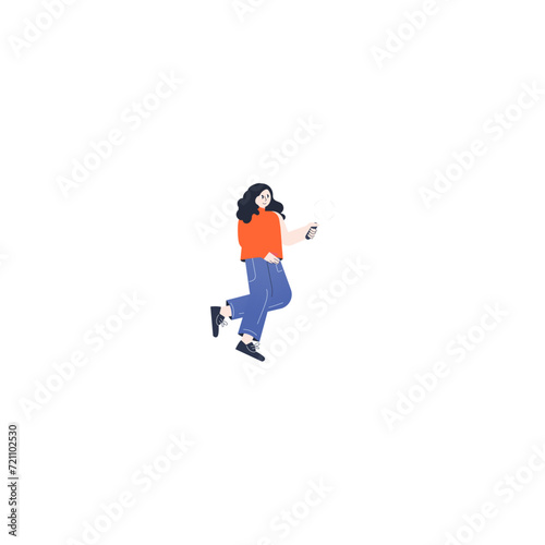 pose of person in orange jacket person