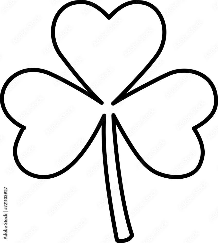 Fototapeta premium shamrock icon.Clover flat outline.