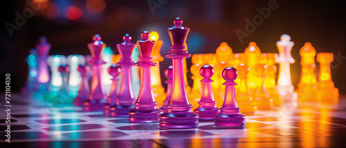 Futuristic Neon Chess Battle