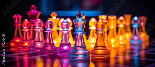 Futuristic Neon Chess Battle
