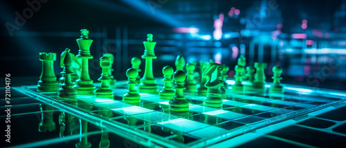 Neon Glow Chess Strategy