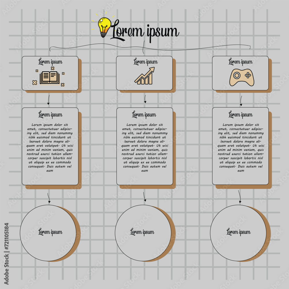 Naklejka premium Infographic hand drawn professional steps With fullcolor. Vector Illustrations, EPS 10