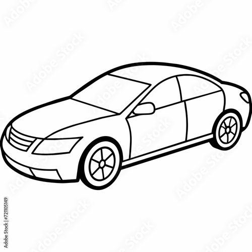 car black and white vector illustration for coloring book 