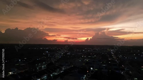 Beautiful sunset over the city