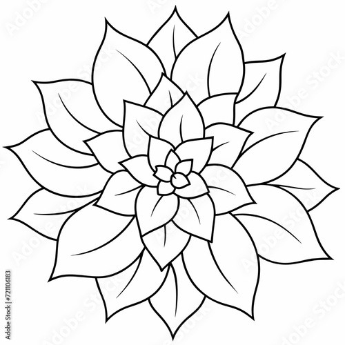 flower black and white vector illustration for coloring book	