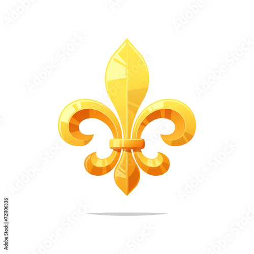 Golden fleur de lis vector isolated on white background