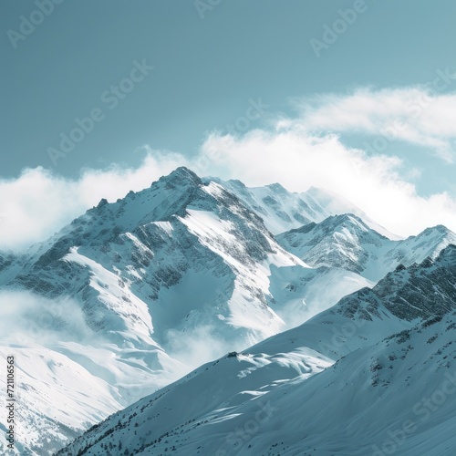 Top of mountains, panoramic view, winter alps landscape © MR. Motu