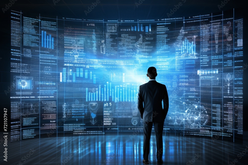 Ai and machine learning technology concept with businessman using virtual screen Ai and machine learning technology concept with businessman using virtual screen