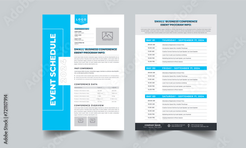 Event Schedule layout design template with unique design style concept