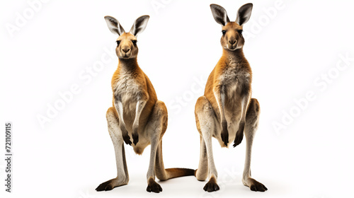 Kangaroos isolated on white background. 3D illustration.