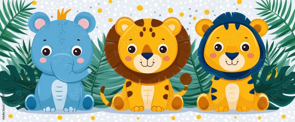 Naklejka premium Sky Background Animals Cartoons, Wallpaper Pictures, Background Hd