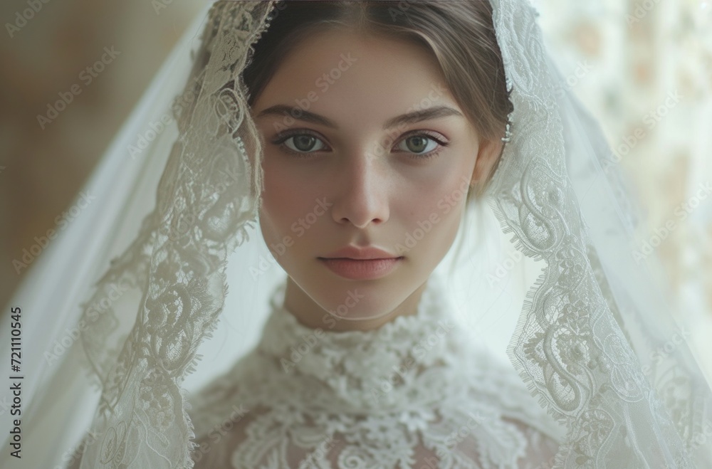 a bride in a beautiful bouquet in a lace wedding dress a bride in a beautiful bouquet in a lace wedding dress
