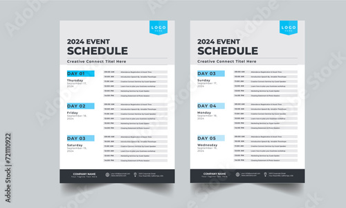 Event Schedule layout design template with unique design style concept