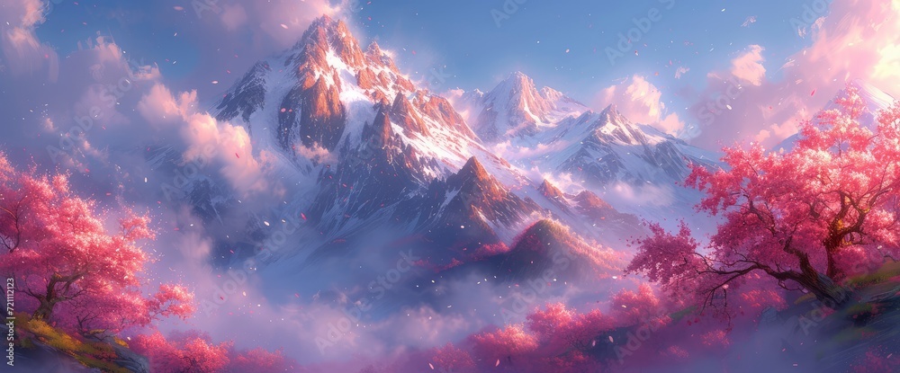 Mountain Landscape Dawn Elongated Format Convenien, Wallpaper Pictures, Background Hd