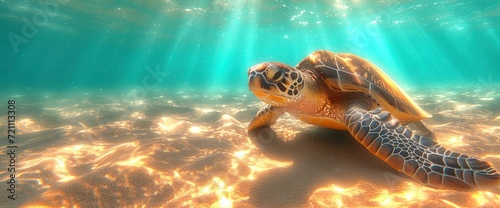 Sea Turtle Scene Under Ocean Watercolor, Wallpaper Pictures, Background Hd