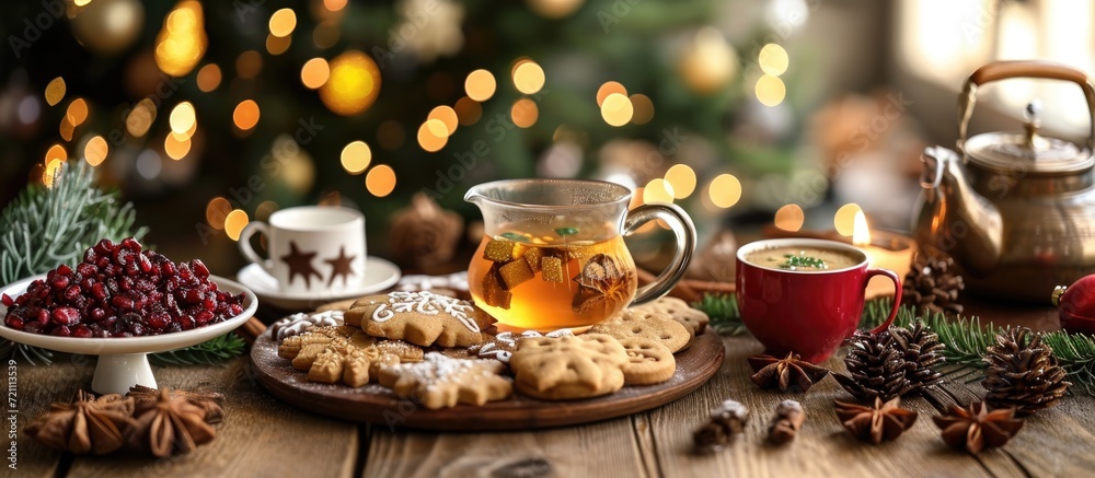 Christmas cookie and herbal tea display
