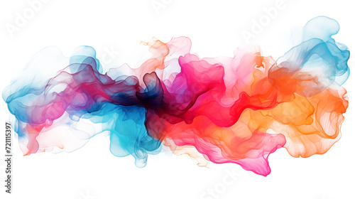 Abstract colorful watercolor stain isolated on a transparent background