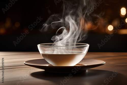cup of coffee with steam. Generative Ai