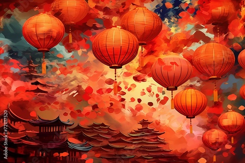 Chinese new year red background illustration