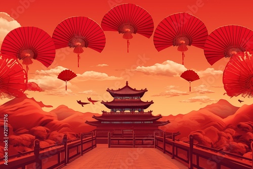 Chinese new year red background illustration
