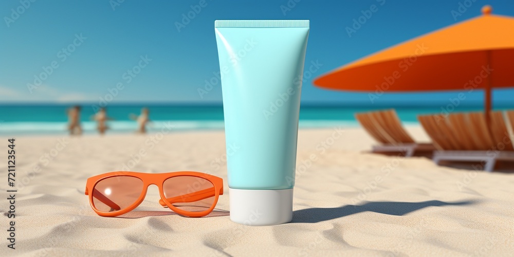 Design a mockup of a blank sunscreen lotion tube with customizable SPF and design.