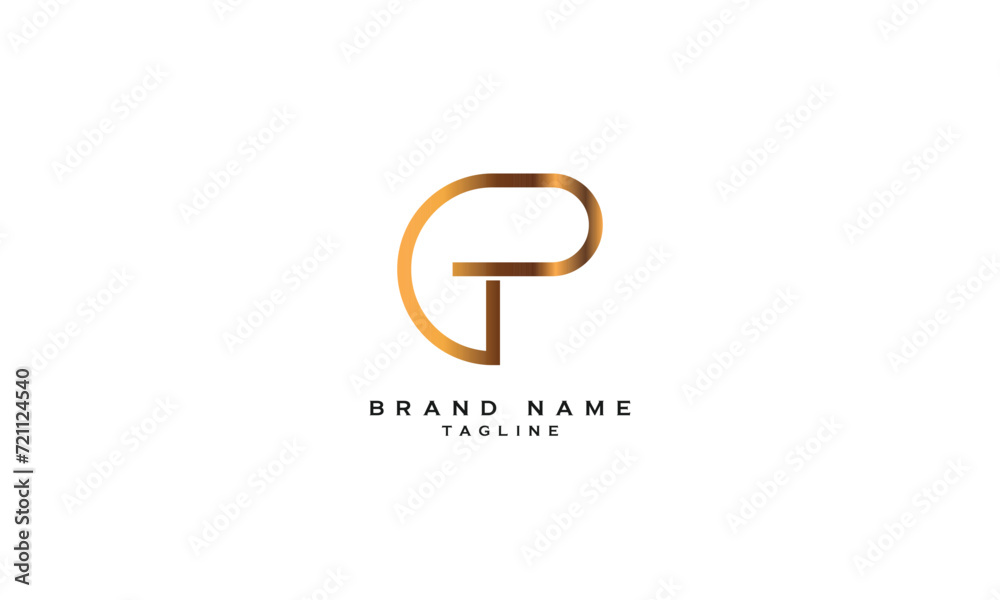 Fototapeta premium GP, PG, Abstract initial monogram letter alphabet logo design