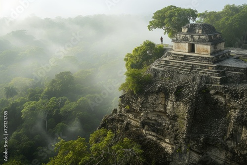 Mayan wonders: ancient civilization and mesmerizing architecture in the heart of the jungle, a visual journey through the mystique of pre-Columbian heritage and monumental ruins. photo