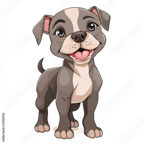 Cute pitbull cartoon vector illustration