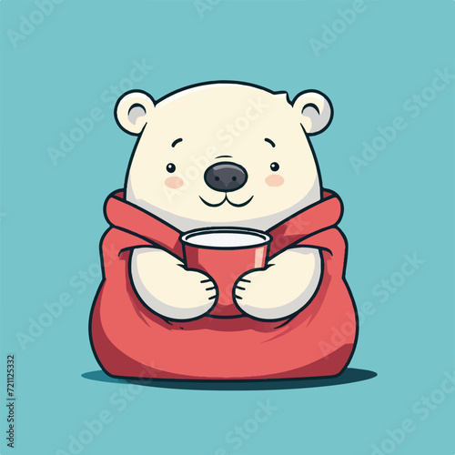 Cute Polar Bear cartoon vector illustration