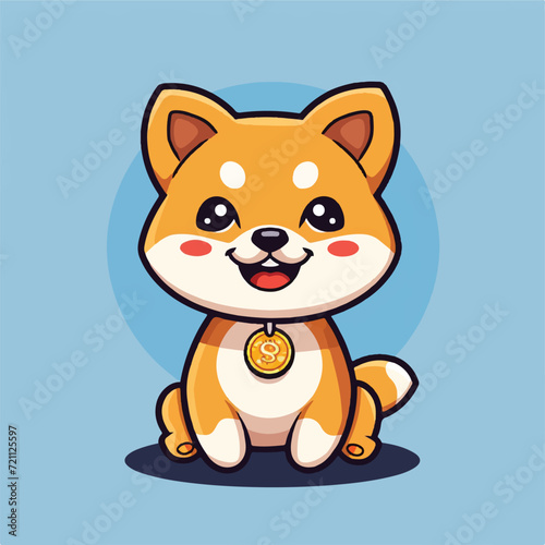 Cute Shiba Inu Dog cartoon vector illustration