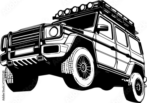 SUV car , Off Road expedition Car vector 