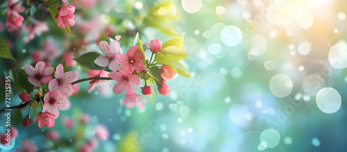 A beautiful springtime background with pink blossoms, creates a serene and natural scene.