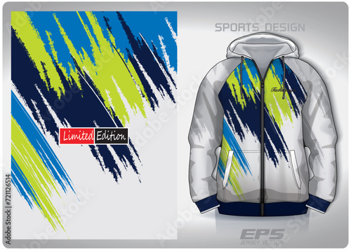 Vector sports shirt background image.blue green paint pattern design, illustration, textile background for sports long sleeve hoodie,jersey hoodie.eps