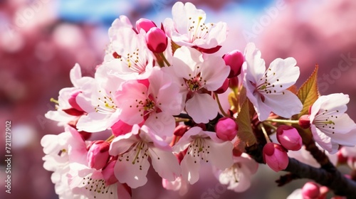 Sunlit Blossoms: Cherry Tree's Radiant Display