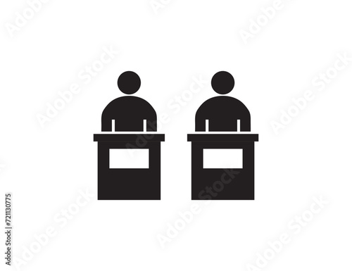 Debate, communication, podium debate icon. Vector illustration.