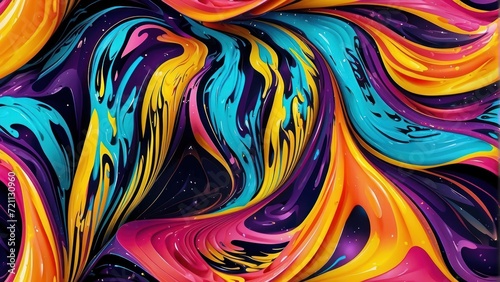 Liquid color waves background.  Generative, AI.