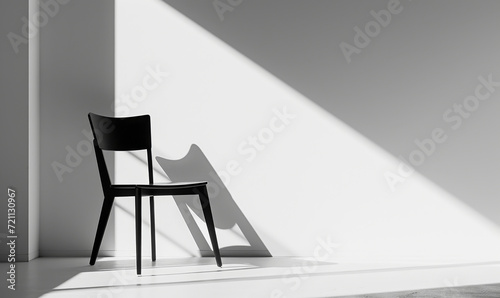 Ein minimalistischer, moderner Stuhl - Spiel mit Schatten