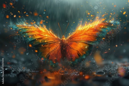 colorful piece of artwork that resembles a butterfly © STOCKYE STUDIO