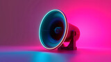 3d rendered illustration of a neon style speaker