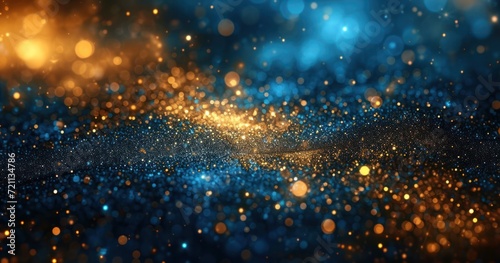 abstract golden lights in blue blue backgrounda