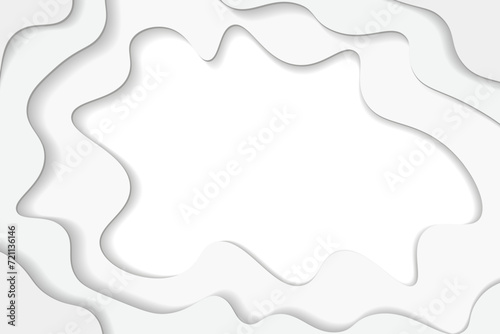 Paper cut out background for design in light colors with blank space in center. Vector
