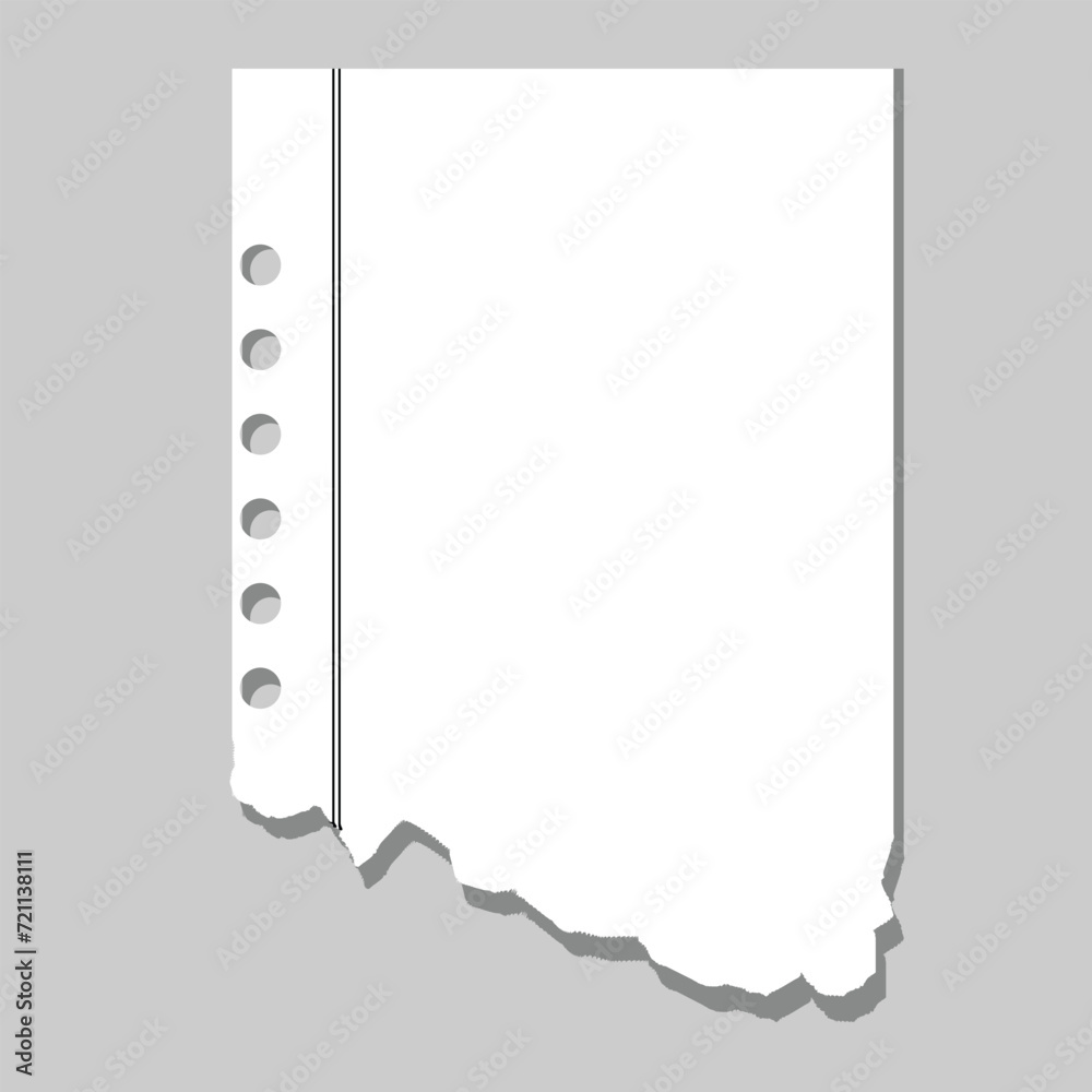 Fototapeta premium Torn blank notebook paper 0 8 0