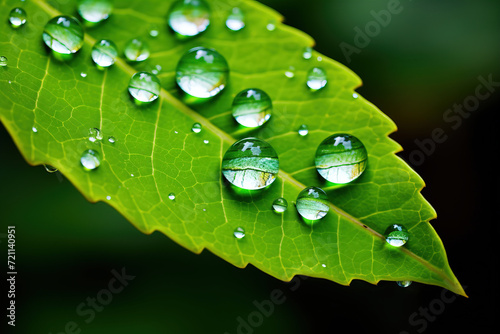 dew on leaf. Generative Ai