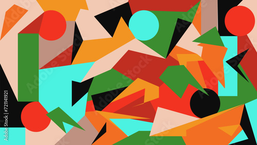 Vector design of colorful abstract geometric shapes