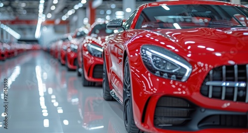 red and white cars in showroom © STOCKYE STUDIO