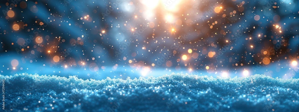 snowfall on the ground with light falling on it, in the style of light white and light indigo, soft gradient