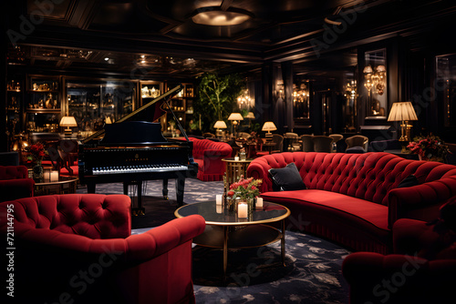 Classic Jazz Bar with Velvet Sofas and Live Music 
